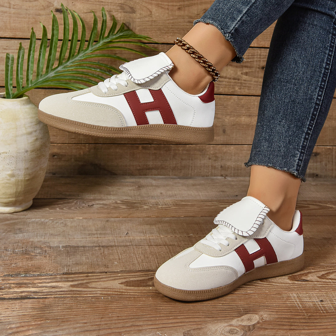 Damen Modische Sneakers mit eleganter Klappenakzent und rutschfester Sohle EB