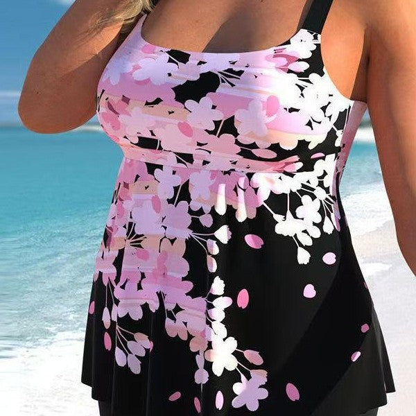 Damen Bade-Set mit floralem Oberteil und Shorts EB