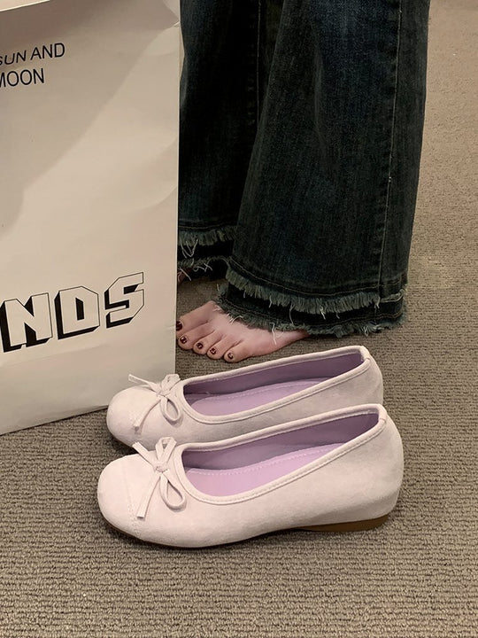 Damen Ballerinas mit dekorativem Schleifendetail und hochwertiger Fleeceaussensohle EB