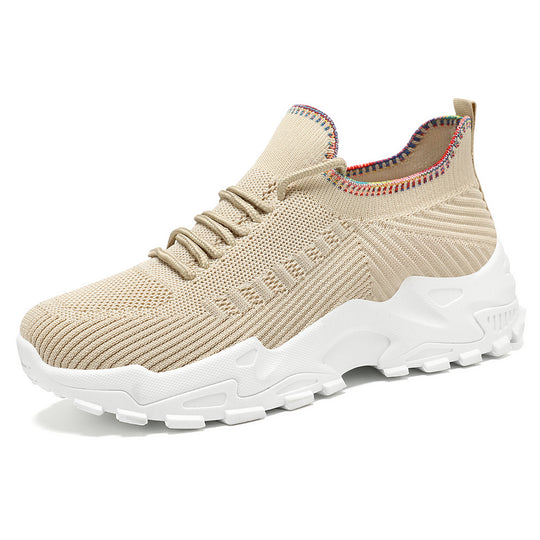 Damen Bequeme Lauf-Sneaker mit elastischem Strickdesign und rutschfester Sohle EB