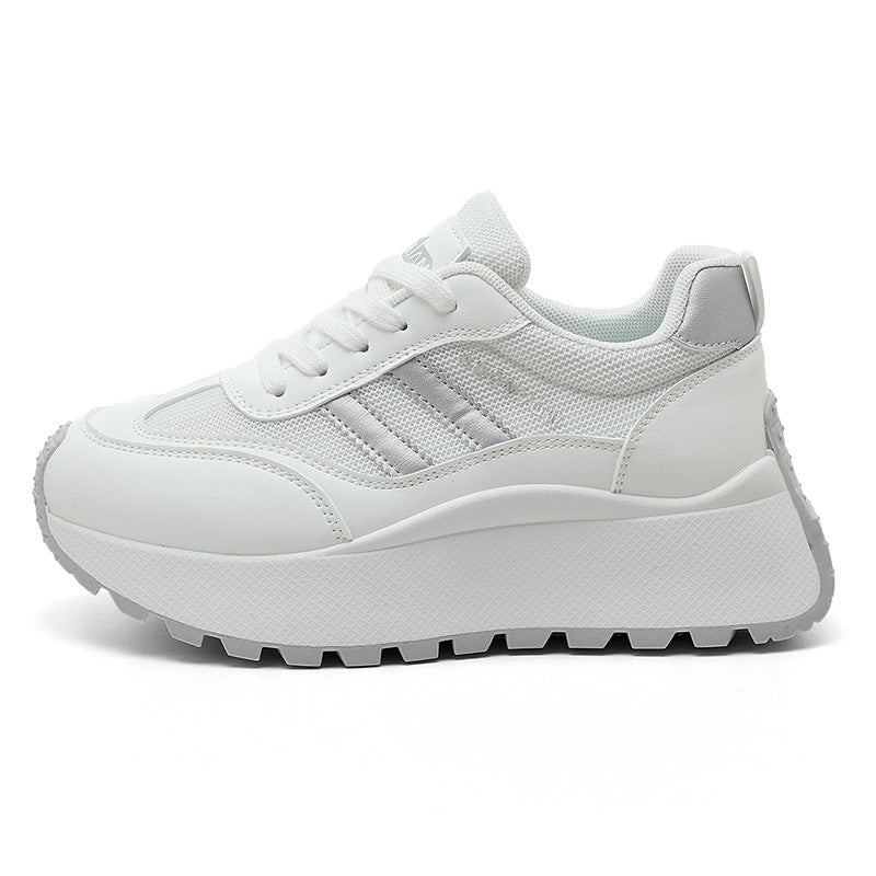 Damen modische Plateau-Sneaker mit atmungsaktivem Mesh und robuster Laufsohle EB