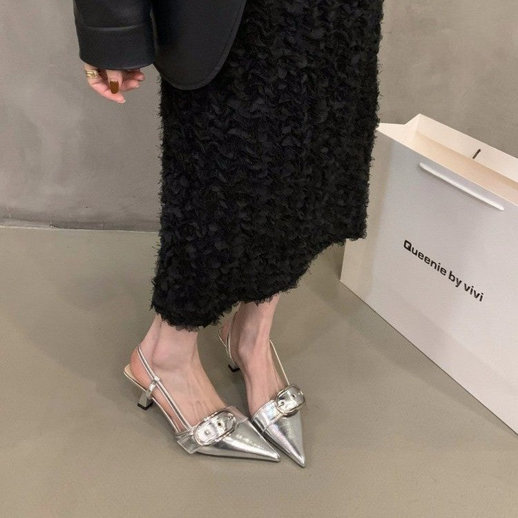 Damen Slingback-Pumps mit modischer Schnalle EB
