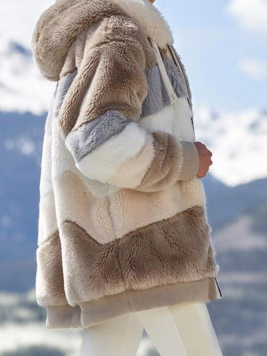 Damen Fleecejacke mit modernen Farbblöcken und praktischen Taschen EB