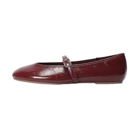 Damen Ballerinas mit elegantem Riemchenverschluss und glänzendem Obermaterial EB