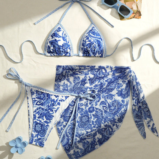 Damen Triangel-Bikini mit floralem Design EB
