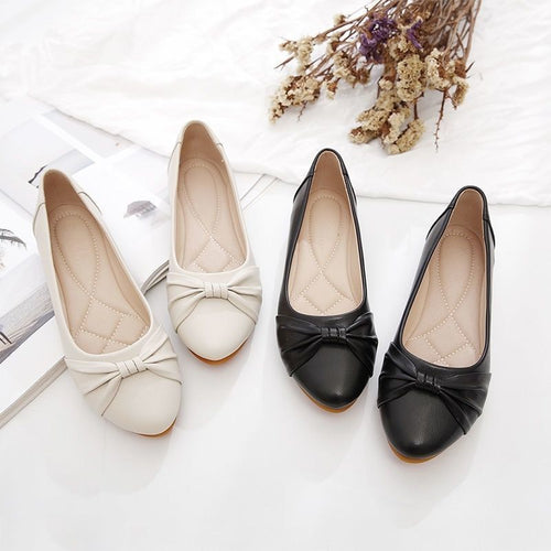 Damen Elegante Ballerinas mit modischem Knoten und weichem Innenfutter EB