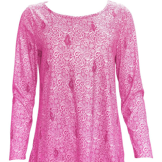 Damen Einfache Langarmbluse mit floralem Design und runder Ausschnitt EB