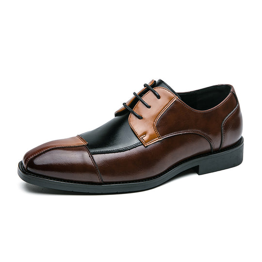 Herren Elegante Schnürschuhe mit zweifarbiger Lederoptik EB