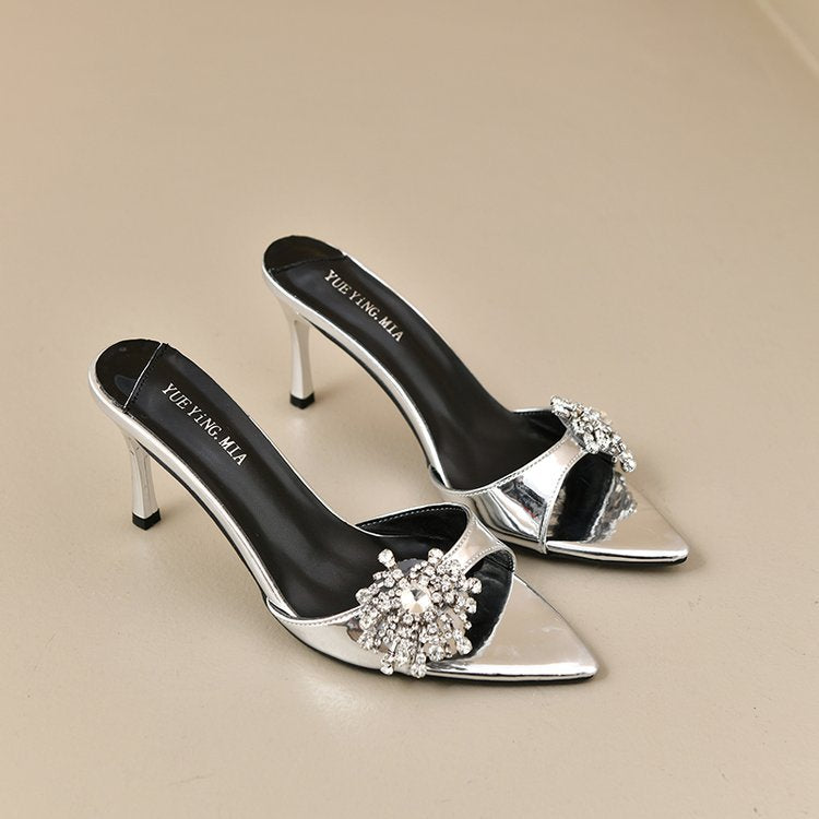 Damen elegante Slingback-Pumps mit funkelndem Strassakzent EB
