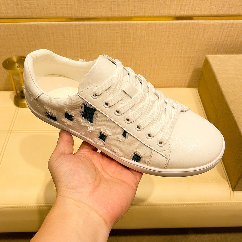 Damen Modische Sneakers aus hochwertigem Leder mit einzigartigem Design und bequemer Dämpfung EB