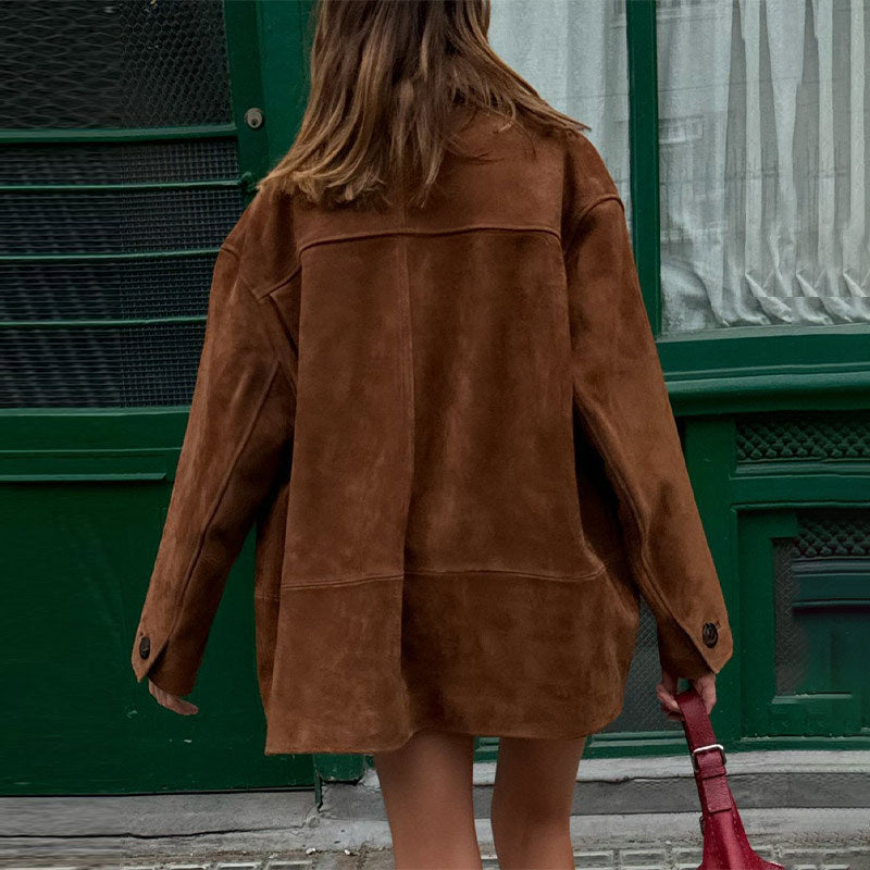 Damen Wilde Velourjacke im lässigen Chic EB