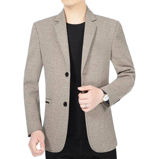 Herren Slim-Fit Sakko mit dezentem Logo und Strukturgewebe EB