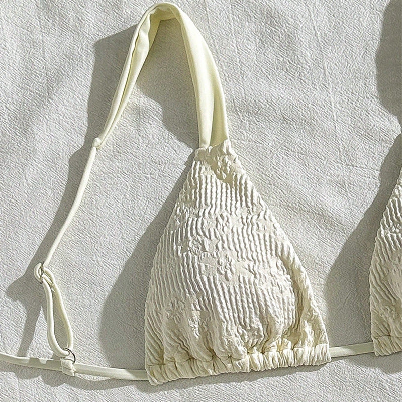 Damen Triangel-Bikini mit gerafftem Design EB