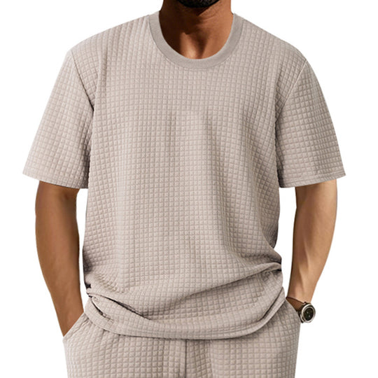 Herren lässiges Rundhals-T-Shirt mit strukturiertem Gewebe EB