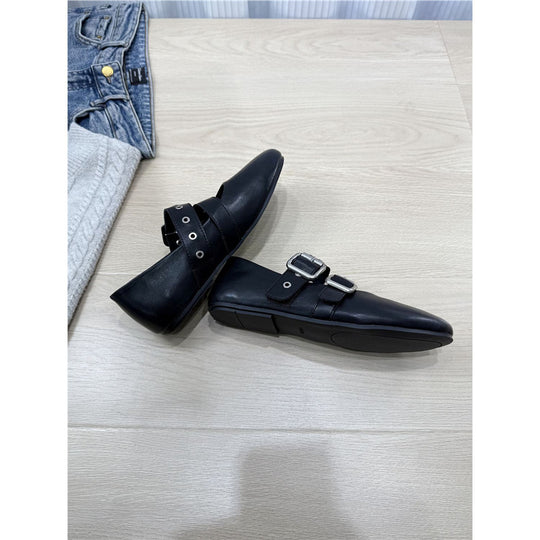 Damen Komfortable Ballerinas mit Schnallen EB