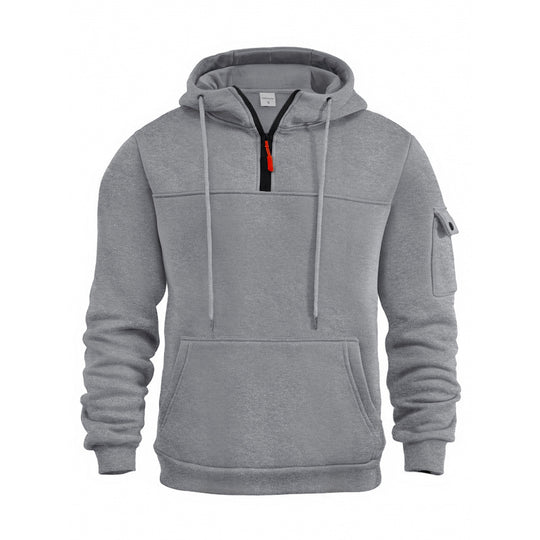 Herren Funktionaler Kapuzenpullover mit Halbreißverschluss und Seitentaschen EB