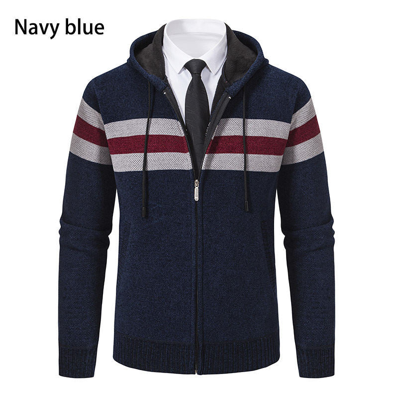 Herren modische Kapuzenjacke mit strukturiertem Design und elegantem Innenkragen EB