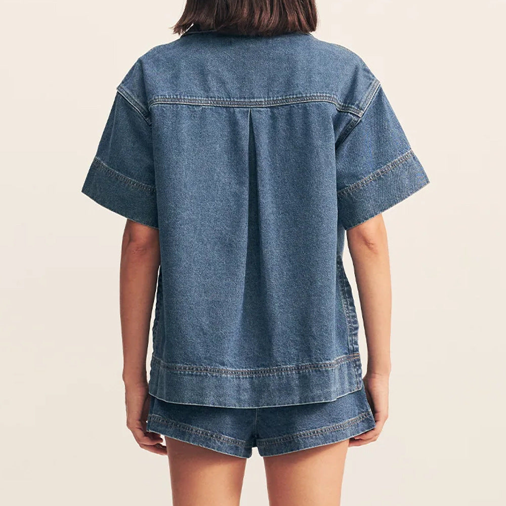 Damen Jeansrock mit asymmetrischem Schnitt und praktischen Taschen EB