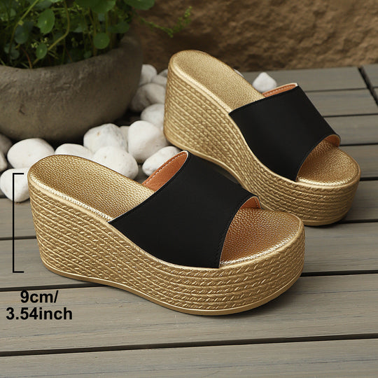 Damen Wedge-Pantoletten mit elegantem Design und komfortablem Fußbett EB