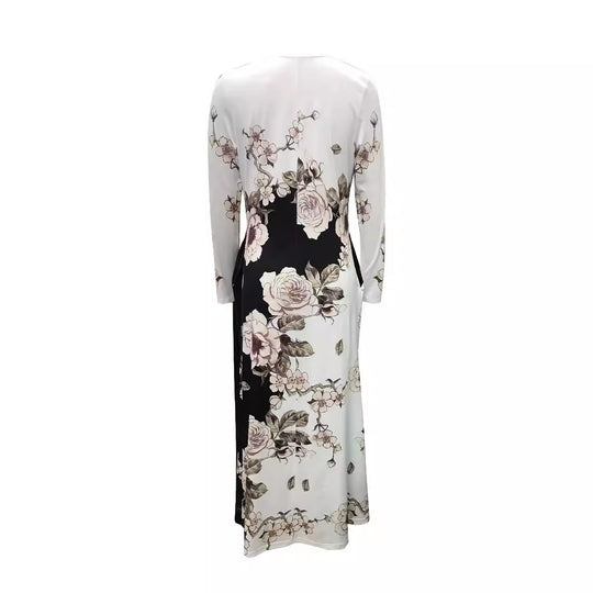 Damen Maxikleid mit floralem Design und praktischen Taschen EB