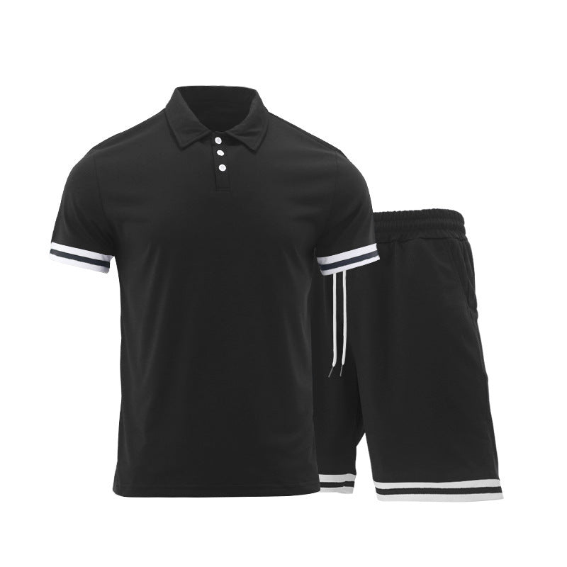 Herren Sportliches Kurzarm-Set mit hochwertigen Kontraststreifen und elastischem Bund EB