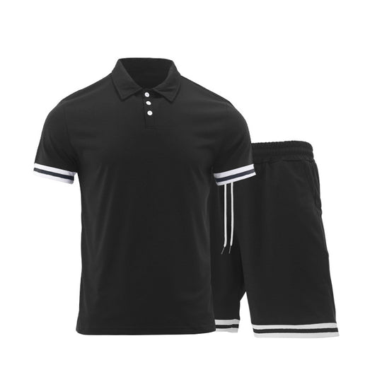 Herren Sportliches Kurzarm-Set mit hochwertigen Kontraststreifen und elastischem Bund EB