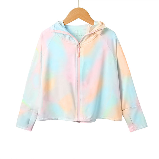 Mädchen funktionale UV-Schutzjacke mit Kapuze EB