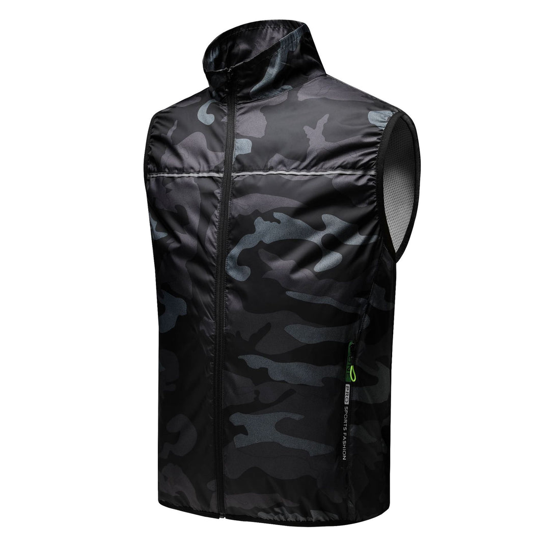 Unisex nan leichte winddichte Laufweste mit durchgehendem Reißverschluss und reflektierenden Details R&B