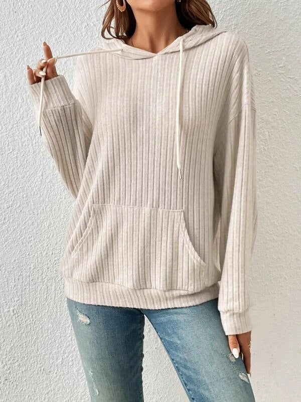Damen Kapuzenpullover mit strukturiertem Design und praktischen Eingrifftaschen EB