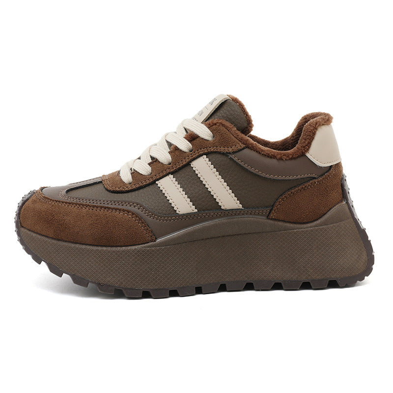 Damen Chunky Sneakers mit kuscheligem Innenfutter und rutschfester Sohle EB