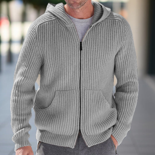Herren Strickjacke mit strukturierter Oberfläche und praktischen Taschen EB