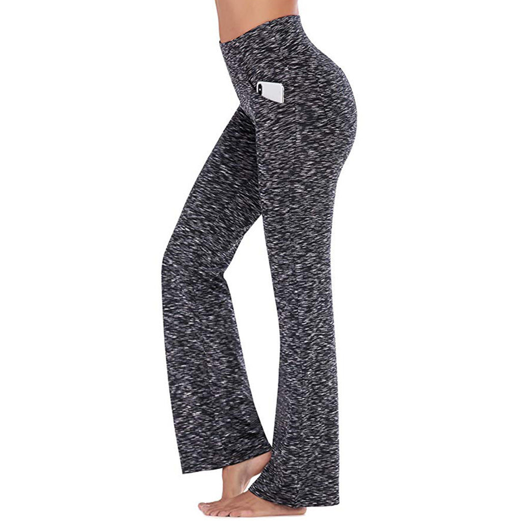 Damen nan ausgestellte Highwaist Yogahose mit seitlicher Handytasche und formendem Komfortbund EB