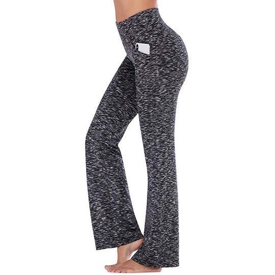 Damen nan ausgestellte Highwaist Yogahose mit seitlicher Handytasche und formendem Komfortbund EB