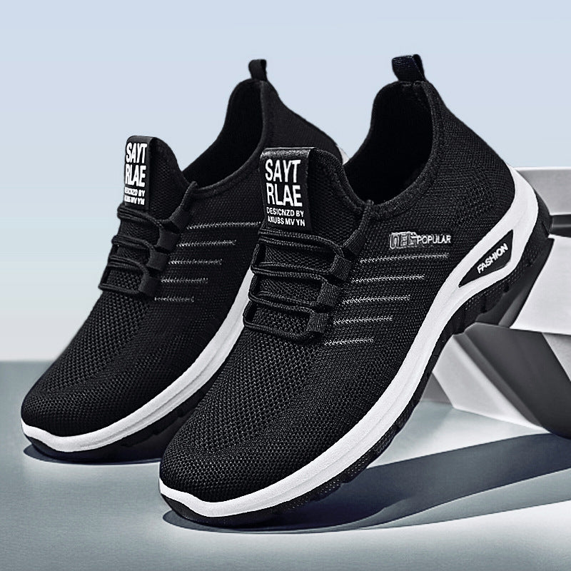 Damen nan ultraleichter Strick-Sport-Sneaker mit Elastikeinstieg, stoßdämpfender Plateau-Zwischensohle und griffiger Profillaufsohle EB