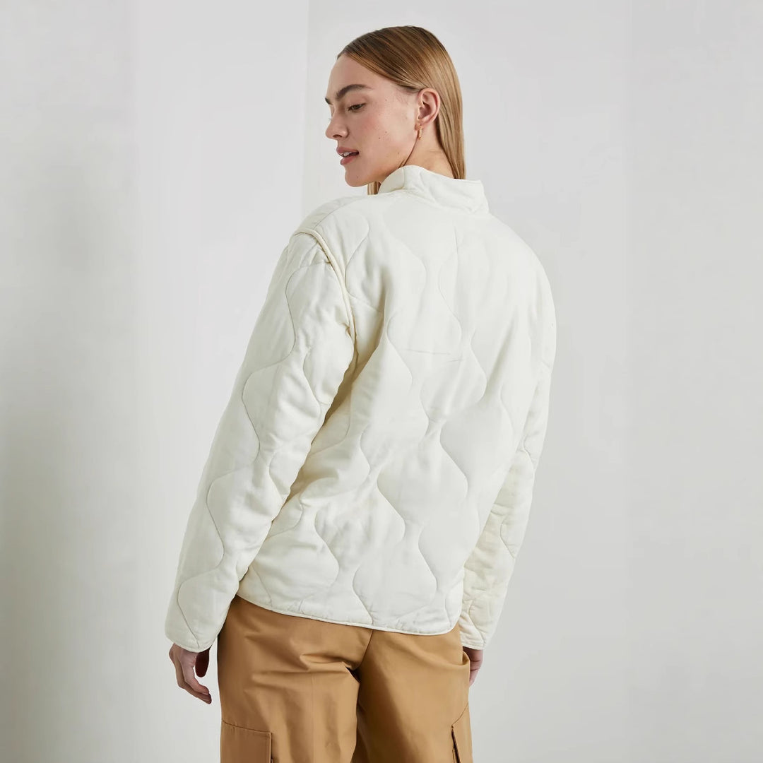 Damen gesteppte Oversized-Jacke mit hohem Kragen und elastischem Bund EB