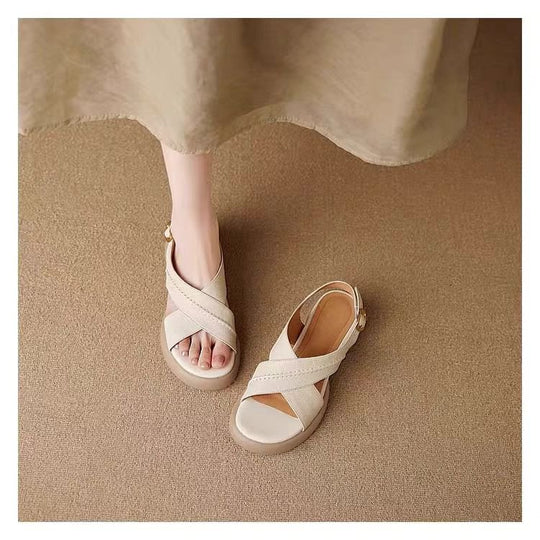 Damen Komfortable Plattform-Sandalen mit verstellbaren Riemen und anatomisch geformtem Fußbett EB