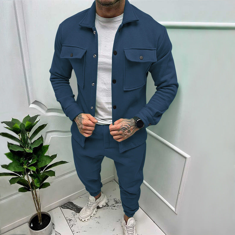 Herren modischer Freizeitanzug mit praktischen Taschen und modernem Schnitt EB