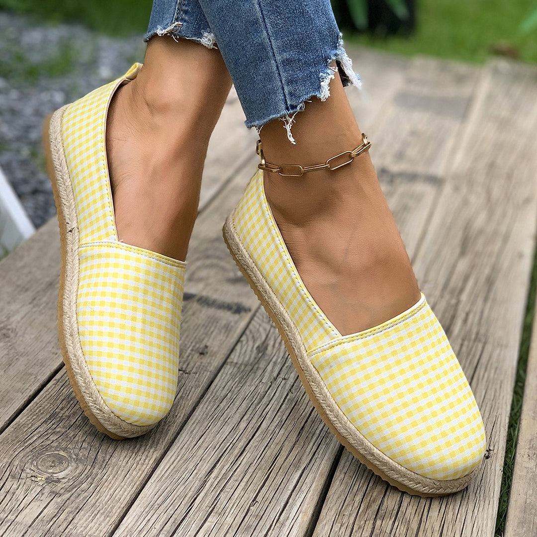 Damen Espadrilles mit glänzender Dots-Optik EB