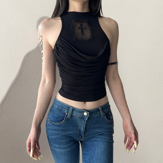 Damen elegantes Tanktop mit verspieltem Rückendetail EB