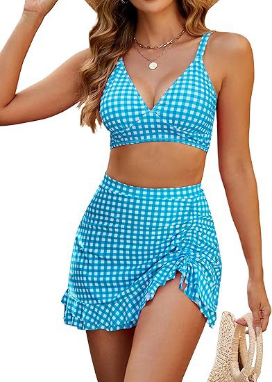 Damen Bikini-Set mit Wickelrock und V-Ausschnitt EB