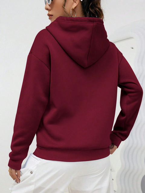 Damen nan oversized Kapuzenpulloverkleid mit Kängurutasche, verlängerter Silhouette und weichem French-Terry EB