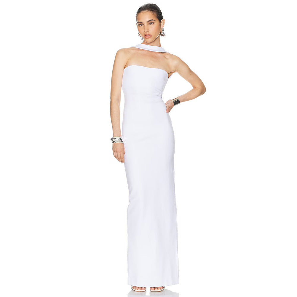 Damen elegantes Maxikleid mit verstellbaren Trägern EB