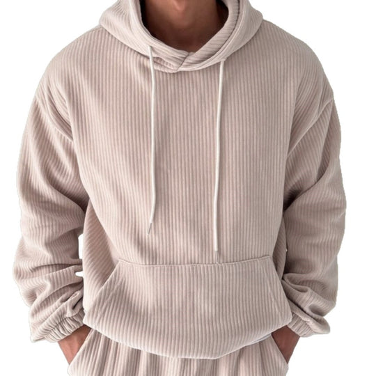 Herren Hoodie mit strukturiertem Rippdesign EB