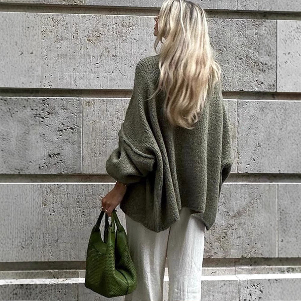 Damen Grobstrickjacke mit eleganten Knopfdetails und lässigem Oversized-Schnitt EB