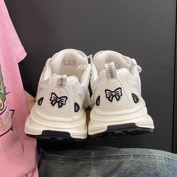 Damen sportliche Sneakers mit modischen Schleifen-Details EB