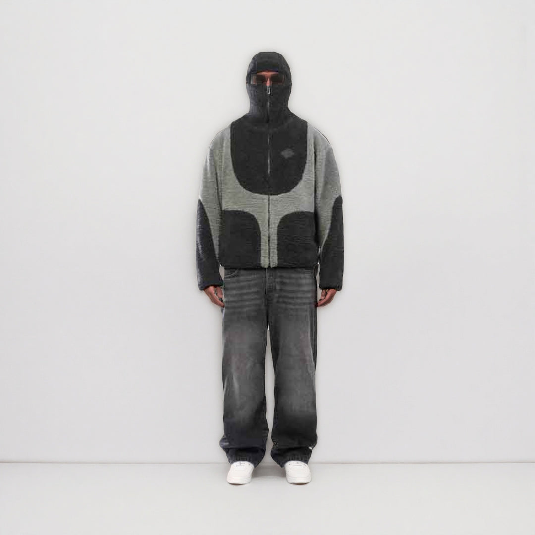 Herren Gemütliche Teddyjacke mit Kontrastnähten EB