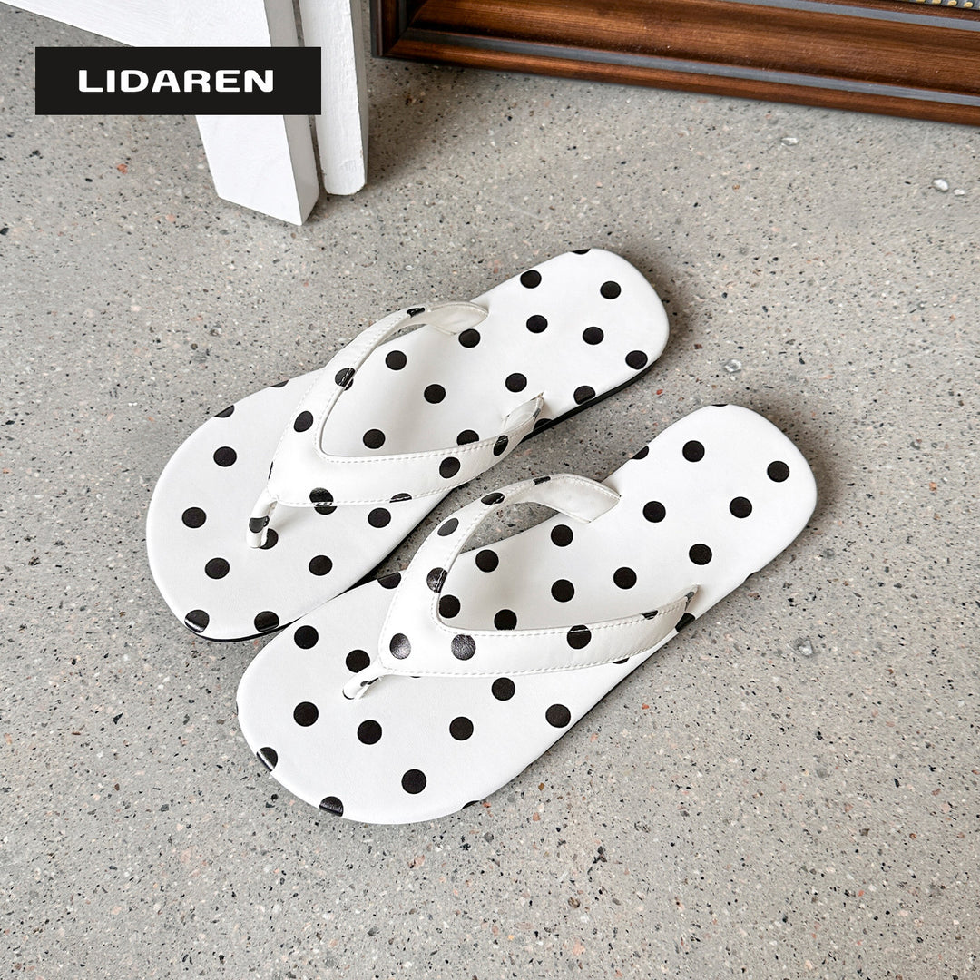 Damen Zehentrenner-Sandalen mit modernem Punkte-Design EB