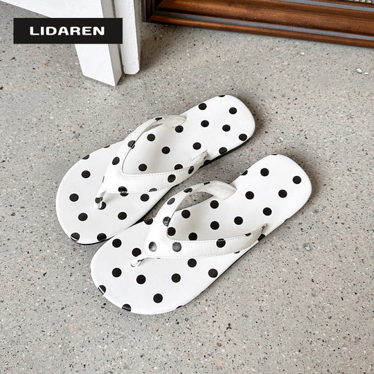Damen Zehentrenner-Sandalen mit modernem Punkte-Design EB