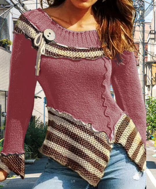 Damen Strickpullover mit kunstvollem Design und eleganten Details EB