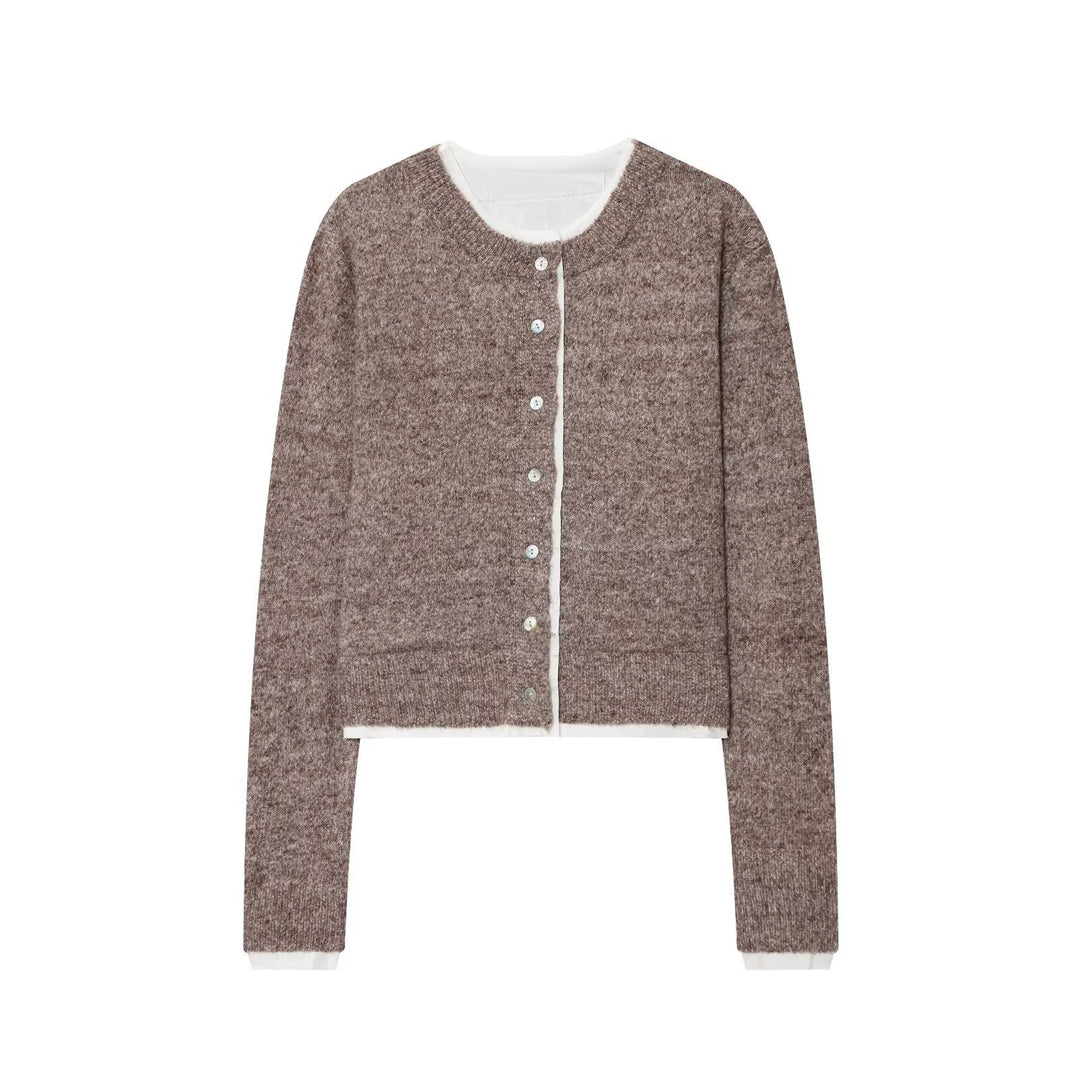 Damen Kurze Strickjacke mit Knopfdetails EB